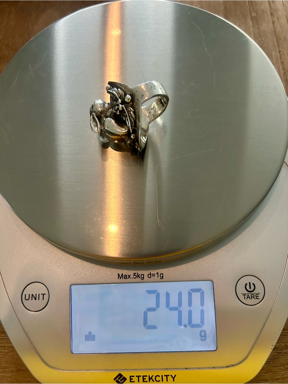Sterling Silver 3D Bunny Rabbit Floral Sculptural Statement Ring Sz 7.5 Vintage! - Picture 13 of 13